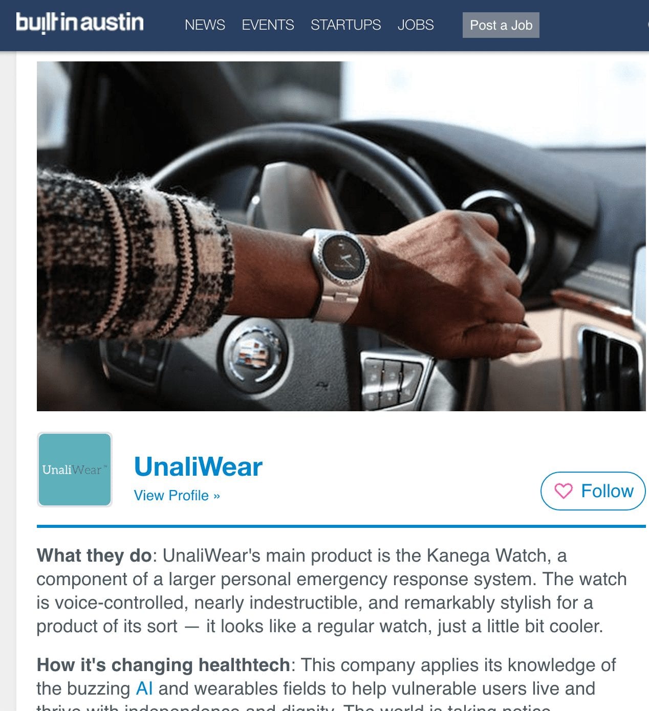 UnaliWear Featured 21 Austin healthtech startups you should know