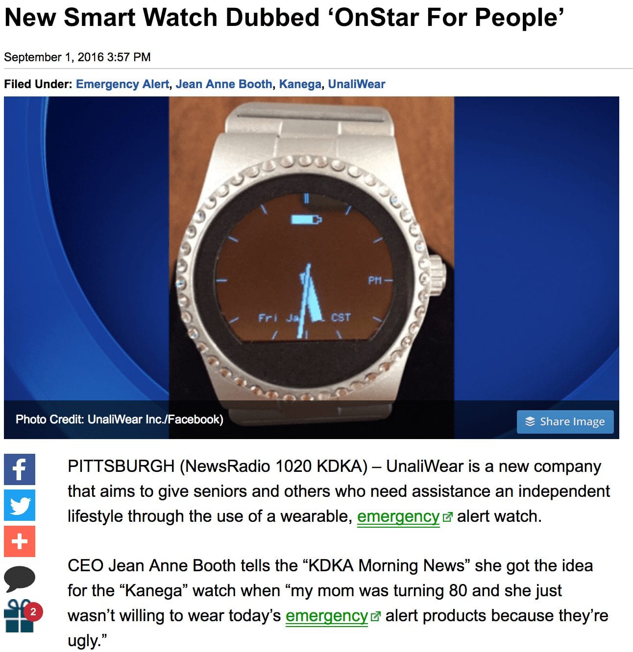 New Smart Watch Dubbed ‘OnStar For People’