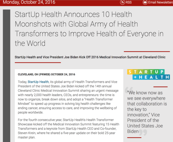 Jean Anne Booth Mentioned in StartUp Health Announces 10 Health Moonshots with Global Army of Health Transformers to Improve Health of Everyone in the World