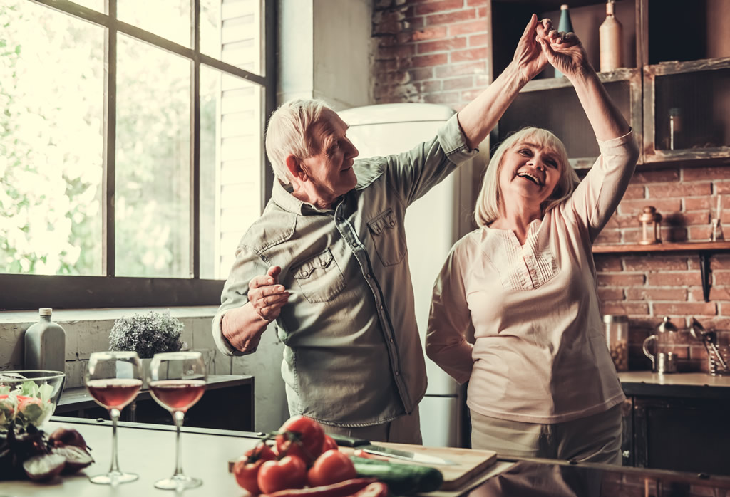 Elderly Couple Dancing