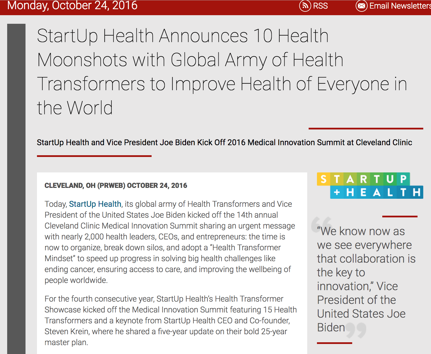 Jean Anne Booth Mentioned in StartUp Health Announces 10 Health Moonshots with Global Army of Health Transformers to Improve Health of Everyone in the World