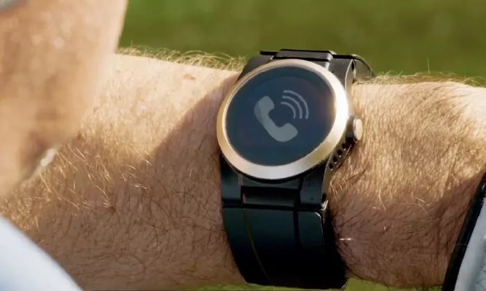 Kenaga watch on man's arm, voice activated call