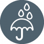 Waterproof Icon, rain on an umbrella